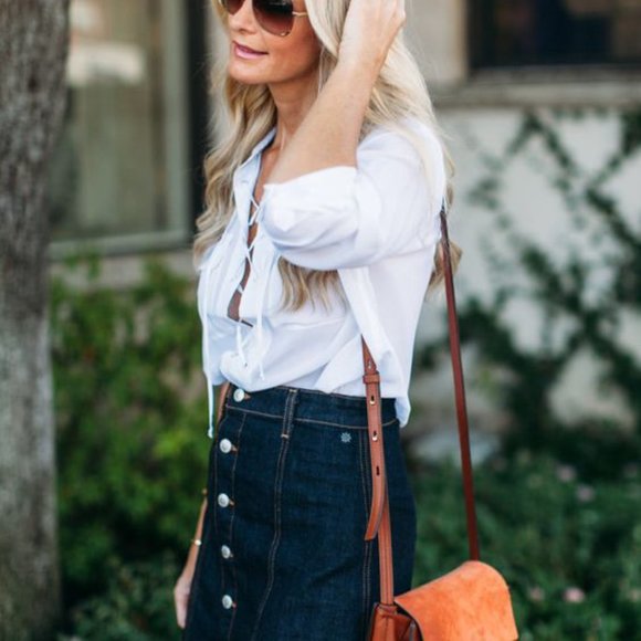 Alexa Chung for AG Womens Denim Button Skirt 30 & 31   NWOT - Picture 5 of 5